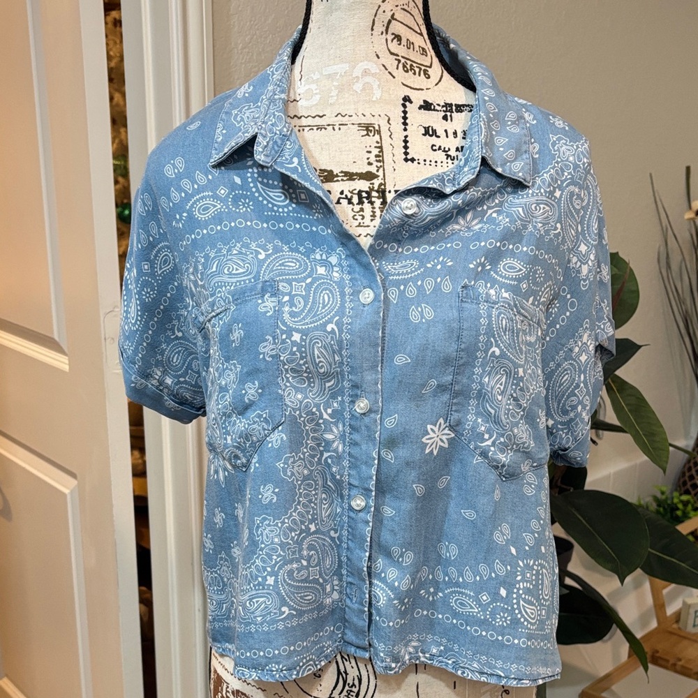Paisley Blue Button-Down Shirt